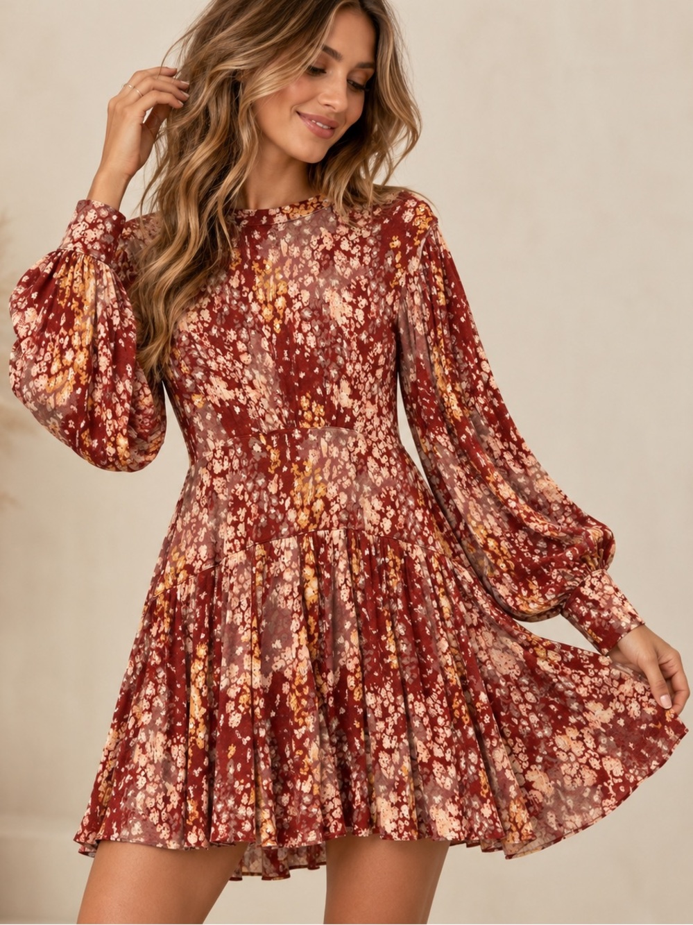 Free People Heartbeats Mini Dress Rust Floral Boho